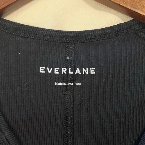 Everlane The Pima Micro Rib Cap Sleeve Tee - Picture 6 of 7